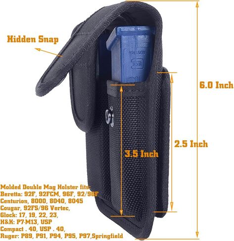 Molded Double Mag Pouch，Tactical Universal Magazine Holder Fits virtually Any 9mm, 40 or .45 Caliber Pistol Mag Single or Double Stack IWB or OWB Mag Pouch in Saudi Arabia