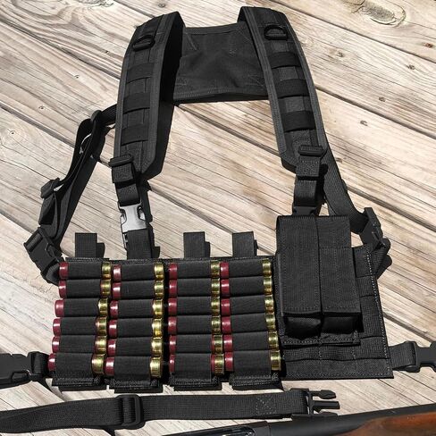 6 Packs 6 Rounds Buttstock Shell Card Holder | 12/20 Ga Side Saddle Shell Carrier for Rifle Shotgun Cartridge | with Molle Utility Pouch Hook and Loop in Saudi Arabia