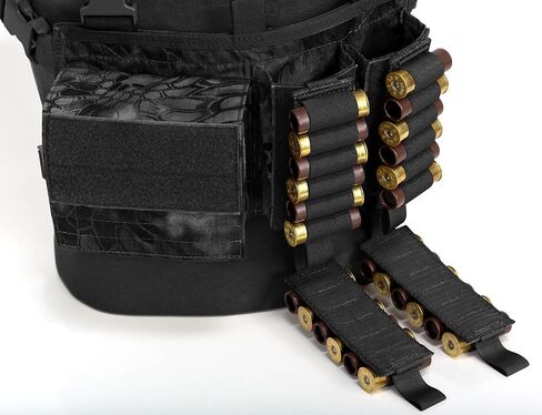 6 Packs 6 Rounds Buttstock Shell Card Holder | 12/20 Ga Side Saddle Shell Carrier for Rifle Shotgun Cartridge | with Molle Utility Pouch Hook and Loop in Saudi Arabia
