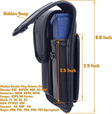 Molded Double Mag Pouch，Tactical Universal Magazine Holder Fits virtually Any 9mm, 40 or .45 Caliber Pistol Mag Single or Double Stack IWB or OWB Mag Pouch in Saudi Arabia