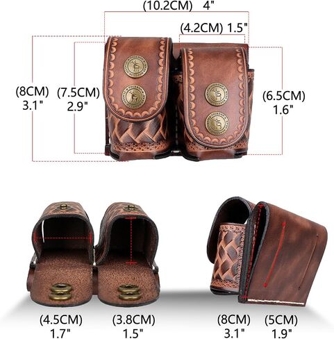 TOURBON Leather Double Speedloader Pouch Belt Carrier Speedloader Holder Case for .38 .357 .44 .45 in Saudi Arabia
