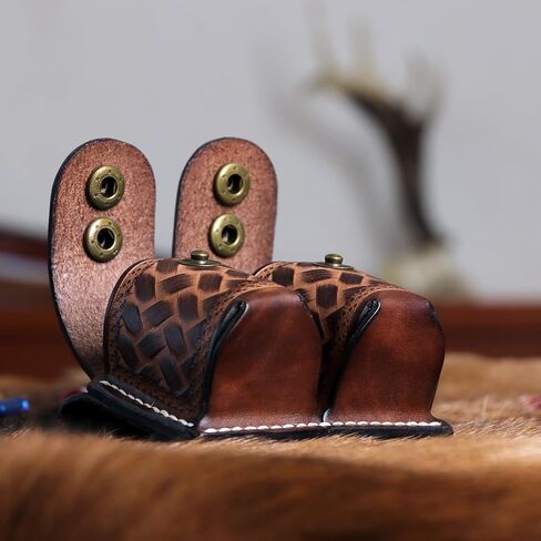 TOURBON Leather Double Speedloader Pouch Belt Carrier Speedloader Holder Case for .38 .357 .44 .45 in Saudi Arabia