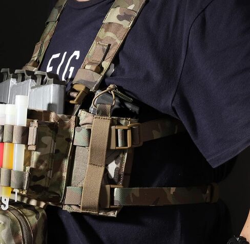 KRYDEX Mag Holder Radio Pouch with Hook and Loop Cummerbund Side Magazine Holster for Tactical Chest Rig Vest 1 Pack in Saudi Arabia