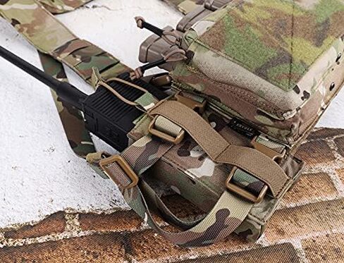 KRYDEX Mag Holder Radio Pouch with Hook and Loop Cummerbund Side Magazine Holster for Tactical Chest Rig Vest 1 Pack in Saudi Arabia
