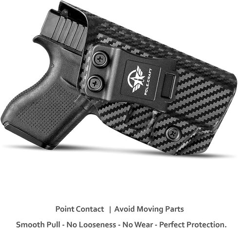 POLE.CRAFT IWB Kydex Holster Fits: Glock 43 / Glock 43X Gen 1 2 3 4 5 Pistol - Inside Waistband Concealed Carry - Cover Mag-Button, Widened Entrance, No Wear, No Jitter in Kuwait