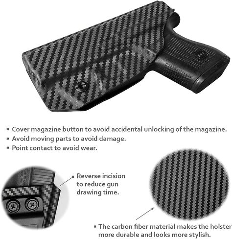 POLE.CRAFT IWB Kydex Holster Fits: Glock 43 / Glock 43X Gen 1 2 3 4 5 Pistol - Inside Waistband Concealed Carry - Cover Mag-Button, Widened Entrance, No Wear, No Jitter in Kuwait