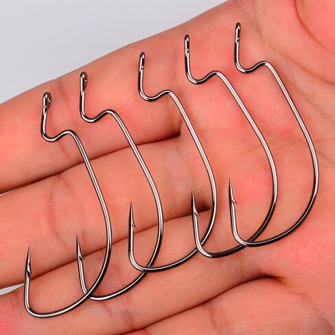 Soft Plastic Worm Bass Fishing Lures, 4"/5" 50/100pcs Plastic Fishing Lure Wacky Worm Rig + 10pcs Grub Baits Hook, Soft Worms Lure Set for Bass (110 Pack) in Kuwait