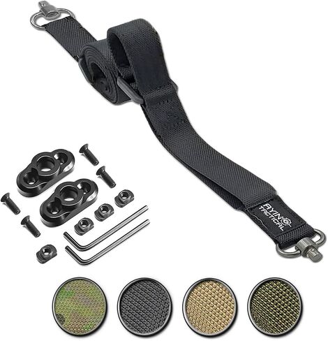 AYIN Two Point Traditional Rifle Sling Fast Adjusting Rifle Carrying Strap Sling Push Connections for Hunting Rifle or Modular Lock Rail + 2 Mounts Included in Saudi Arabia