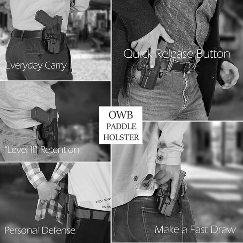 حافظة Hellcat لـ Springfield Hellcat مقاس 9 مم، حافظة مجداف OWB، حزام خصر خارجي، غير قابلة للتعديل، تحرير سريع - اليد اليمنى in Kuwait