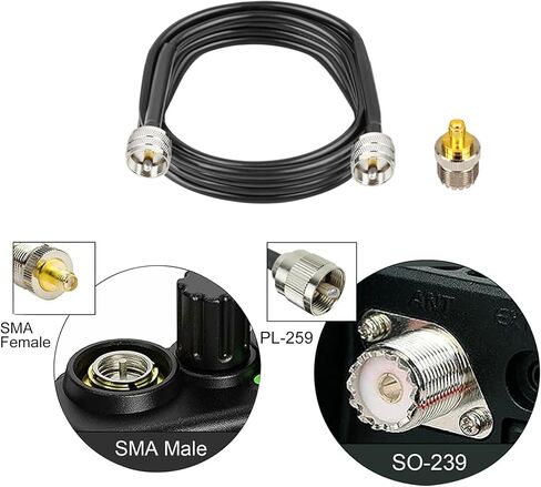 هام راديو ياغي هوائي لUHF (400-470MHz) GMRS محطة قاعدة في الهواء الطلق استقبال إشارة طويلة المدى مع SO-239Connector 32ft PL-259 كابل SMA أنثى محول in Saudi Arabia