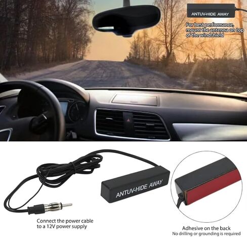 Waterproof Car Hidden Amplified Antenna Kit 12V Peel and Stick Covering All AM/FM Broadcast Radio in Saudi Arabia
