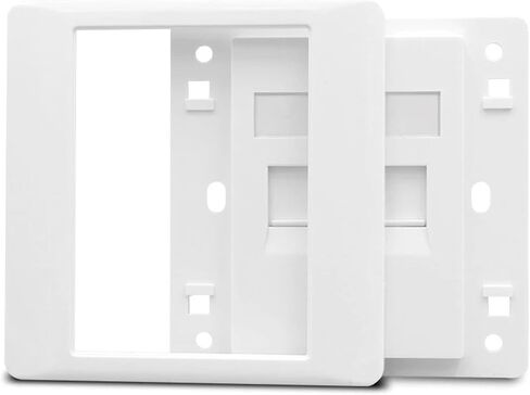 Dual Port CAT3 RJ11 Telephone Wall Plate 86x86mm Telephone Line Connector White Frame Socket in Saudi Arabia