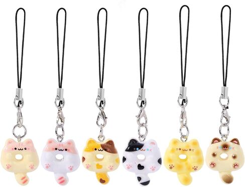 6PCS Unique Phone Jewelry Cats Bag Accessories Cute Key Charm Resin Texture Suitable for Artistic Displays (10cm) in Saudi Arabia