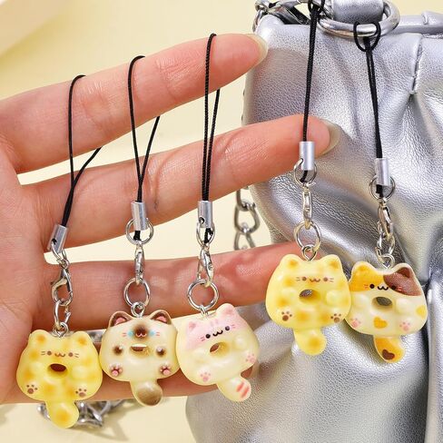 6PCS Unique Phone Jewelry Cats Bag Accessories Cute Key Charm Resin Texture Suitable for Artistic Displays (10cm) in Saudi Arabia