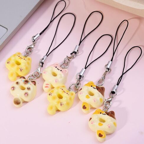 6PCS Unique Phone Jewelry Cats Bag Accessories Cute Key Charm Resin Texture Suitable for Artistic Displays (10cm) in Saudi Arabia
