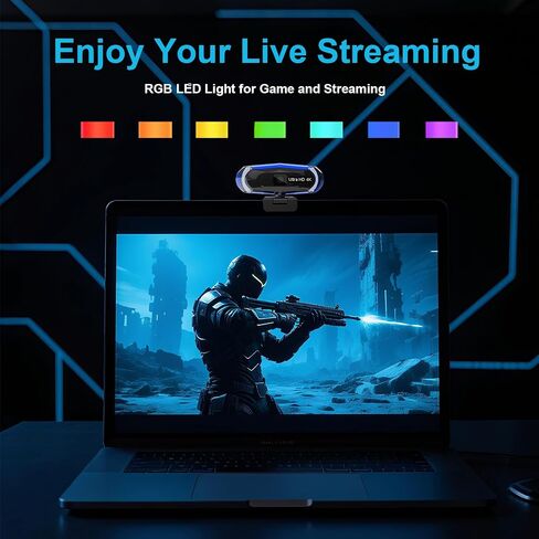 كاميرا ويب 4K للكمبيوتر الشخصي، وكاميرا ويب 4K مع جهاز تحكم عن بعد وإضاءة RGB، وكاميرا بث التركيز التلقائي للكمبيوتر/Mac، وكاميرا كمبيوتر للتوصيل والتشغيل للتكبير/Skype/YouTube/الاجتماع in Kuwait