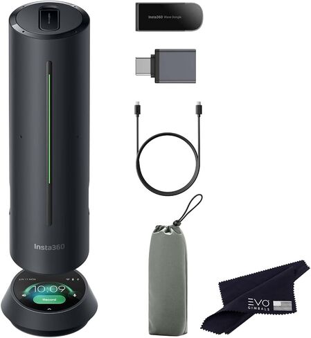 حزمة Insta360 WaveLink - مكبر صوت احترافي مع جناح تسجيل AI، ومسجل صوت، و8 ميكروفونات لإلغاء الضوضاء مع تكوين الشعاع، ونص AI، و99 لغة، وسعة 32 جيجابايت، والاجتماعات (Wave+Link 2) in Saudi Arabia