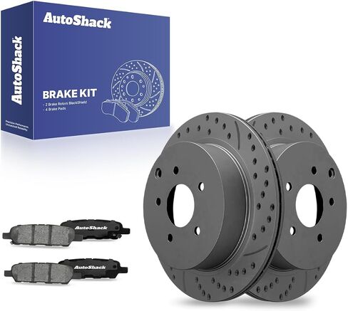 AutoShack Rear Brake Rotors Ceramic Brake Pads | Replacement for INFINITI QX60 Q50 JX35 FX35 M37 QX70 Q60 FX37 M56 M35h FX45 Q70L Nissan Pathfinder Quest 2009-2022 Murano V6 AWD | 6-PC Brake Kit in Saudi Arabia