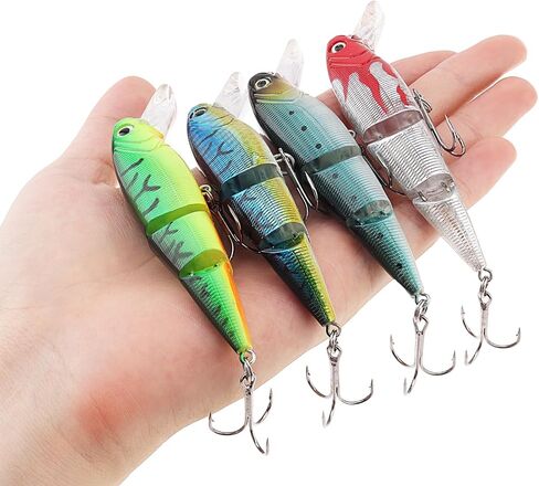 4pcs Jointed Fishing Lures, Multi Jointed Lifelike Swimbaits Hard Crankbaits, Topwater Bait Hard Lure Fishing Tackle for Bass Pike Muskie in Saudi Arabia