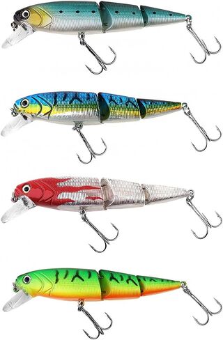 4pcs Jointed Fishing Lures, Multi Jointed Lifelike Swimbaits Hard Crankbaits, Topwater Bait Hard Lure Fishing Tackle for Bass Pike Muskie in Saudi Arabia