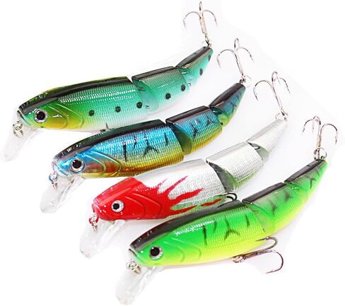 4pcs Jointed Fishing Lures, Multi Jointed Lifelike Swimbaits Hard Crankbaits, Topwater Bait Hard Lure Fishing Tackle for Bass Pike Muskie in Saudi Arabia