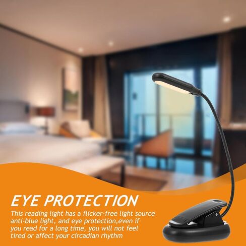 Adjustable USB Rechargeable Clip Lamp for Night Studying Eye Protection Reading Light Level Dimming Warm LED Bedside Light for Bedroom Living in Saudi Arabia
