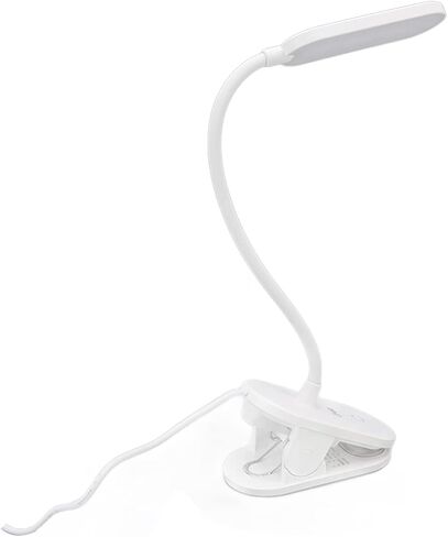 LED Clip Reading Lamp, White Light 6500K, 3 Modes, USB 5V, Eye Protection, Bed Light for Home and Bedroom - 360° Adjustable, Low Radiation, Ideal for Study and in Saudi Arabia
