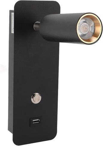 مصباح قراءة LED مثبت على الحائط من SUNGOOYUE لغرفة النوم وغرفة المعيشة، مرن قابل للدوران مع منفذ USB 4000K مع كابل، حديد مطاوع in Saudi Arabia