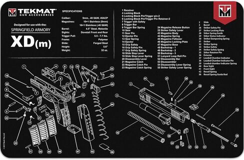 TekMat Original 11" x 17" - 1/8" Thick Oil Resistant Non-Slip Waterproof Scratchproof Washable Handgun Maintenance & Cleaning Mat for use with Springfield Armory in Saudi Arabia