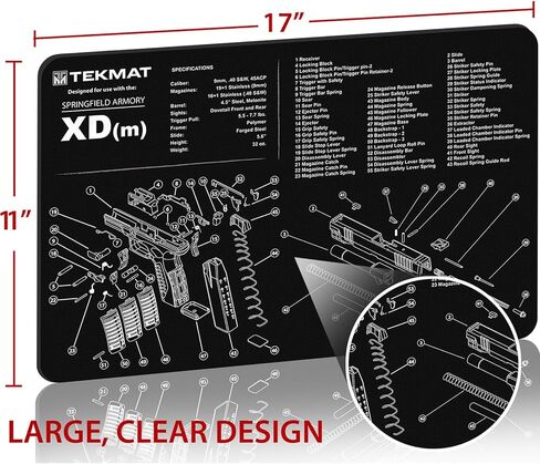 TekMat Original 11" x 17" - 1/8" Thick Oil Resistant Non-Slip Waterproof Scratchproof Washable Handgun Maintenance & Cleaning Mat for use with Springfield Armory in Saudi Arabia