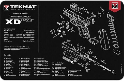 TekMat Original 11" x 17" - 1/8" Thick Oil Resistant Non-Slip Waterproof Scratchproof Washable Handgun Maintenance & Cleaning Mat for use with Springfield Armory in Saudi Arabia
