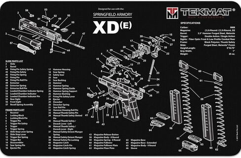 TekMat Original 11" x 17" - 1/8" Thick Oil Resistant Non-Slip Waterproof Scratchproof Washable Handgun Maintenance & Cleaning Mat for use with Springfield Armory in Saudi Arabia