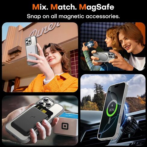 حافظة TAURI لهاتف iPhone 16 Pro، متوافقة مع MagSafe [غير صفراء] مع واقيات شاشة، حماية من الدرجة العسكرية، حافظة مغناطيسية رفيعة لهاتف iPhone 16 Pro 6.3 بوصة، رمادي in Saudi Arabia