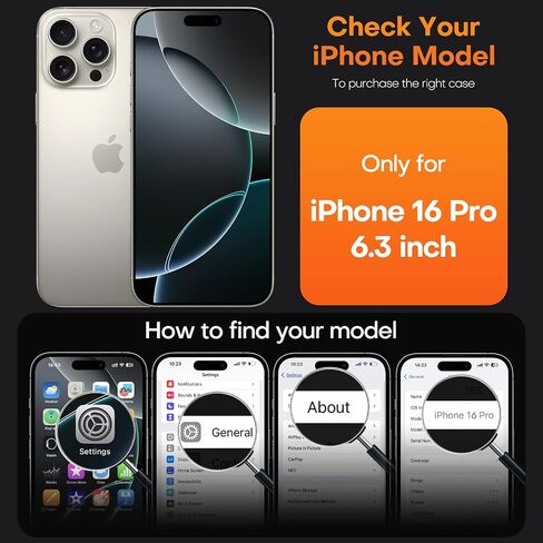 حافظة TAURI لهاتف iPhone 16 Pro، متوافقة مع MagSafe [غير صفراء] مع واقيات شاشة، حماية من الدرجة العسكرية، حافظة مغناطيسية رفيعة لهاتف iPhone 16 Pro 6.3 بوصة، رمادي in Saudi Arabia