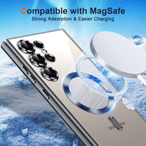 حافظة تيتانيوم رسمية لهاتف سامسونج جالاكسي S25 الترا، [متوافقة مع MagSafe] [حماية كاملة لغطاء الكاميرا] حافظة هاتف فاخرة لامعة معدنية رفيعة لهاتف جالاكسي S 25 الترا، أزرق in Kuwait
