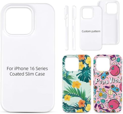 8 قطع حافظات هاتف بالتسامي لهاتف iPhone 16 e Pro Max Series غطاء هاتف فارغ قابل للطباعة DIY غطاء نحيف مطلي بفراغات التسامي قابل للتخصيص (لامع، متوافق مع iPhone 16ProMax) in Kuwait