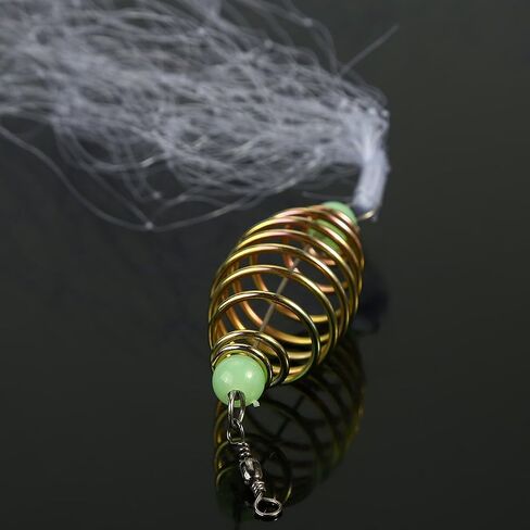 Dilwe Fish Bait Net, 4 Pcs Nylon Folding Fishing Spring Net with Luminous Beads for Night Fishing Shoal Outdoor Activities(7#) in Kuwait