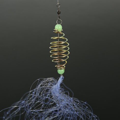 Dilwe Fish Bait Net, 4 Pcs Nylon Folding Fishing Spring Net with Luminous Beads for Night Fishing Shoal Outdoor Activities(7#) in Kuwait