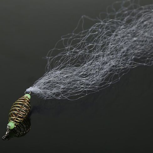 Dilwe Fish Bait Net, 4 Pcs Nylon Folding Fishing Spring Net with Luminous Beads for Night Fishing Shoal Outdoor Activities(7#) in Kuwait