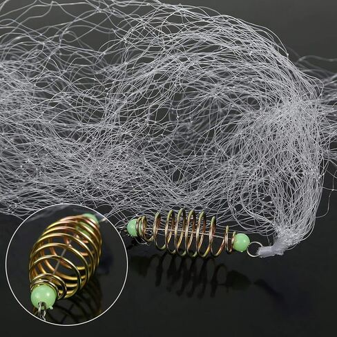 Dilwe Fish Bait Net, 4 Pcs Nylon Folding Fishing Spring Net with Luminous Beads for Night Fishing Shoal Outdoor Activities(7#) in Kuwait