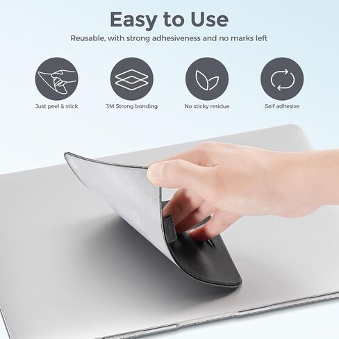 ProCase External Hard Drive Holder Adhesive Pouch for Laptop (2 Pack), Reusable Stick-On Portable Slim Travel Case Sleeve for HDD Hard Disk Drive, Battery Pack, Wireless Mouse, Cables -2 Black in Saudi Arabia