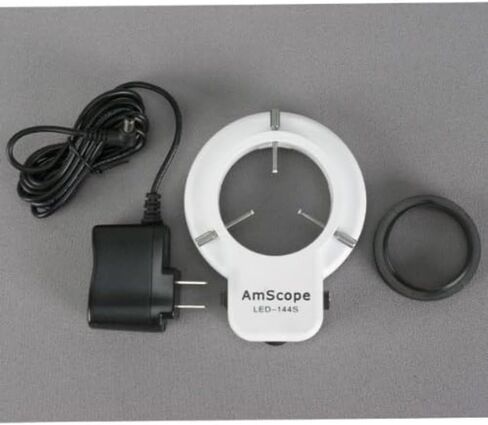 AmScope SM-1TS-144S-M مجهر تكبير ستيريو رقمي احترافي ثلاثي العينيات، عدسات WH10x، تكبير 7X-45X، هدف تكبير 0.7X-4.5X، ضوء حلقة LED 144 لمبة، حامل عمود، 110 فولت - 240 فولت، يتضمن كاميرا 1.3 ميجابكسل مع عدسة التخفيض والبرمجيات in Kuwait