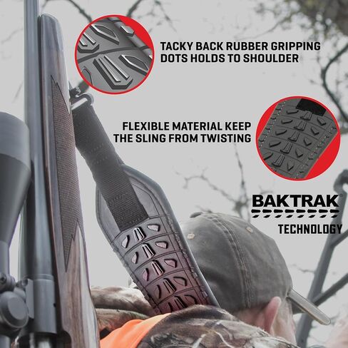 Bullet BakTrak 2-Point Rifle and Shotgun Sling - Rubber Grip with Swivels - Ideal for Hunting and Shooting - Gun Strap in Saudi Arabia