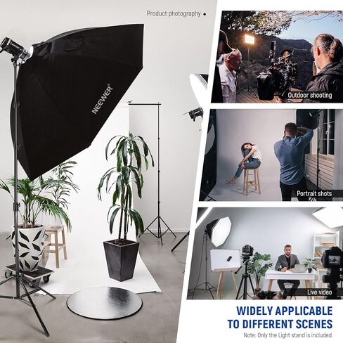 NEEWER 9.2ft/2.8m Air Cushioned Light Stand, Heavy Duty All Metal Tripod Stand with 1/4" to 3/8" Reversible Spigot, 3 Way Mounting Interface & Metal Locking Knobs, Max Load 5.5lb/2.5kg, ST-280AC in Kuwait