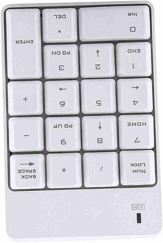 BAFOVY USB Numeric Keypad, 18-Key Wireless Numpad with 10m Range for Laptop, Compact PlugandPlay Mini Keyboard Powered by AAA Battery for Office and Accounting (White) in Saudi Arabia