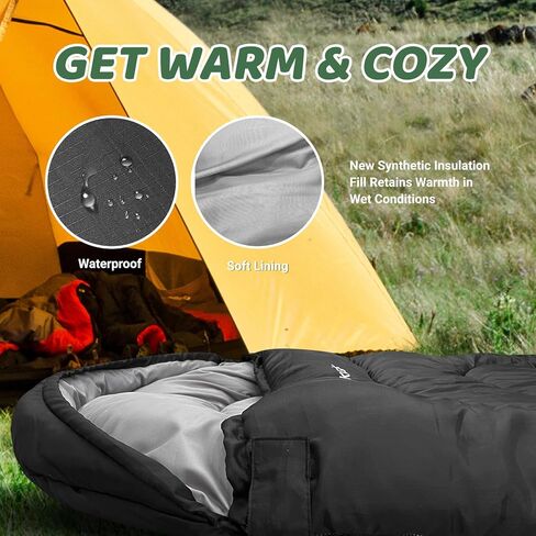 أكياس نوم كينغروك للبالغين حقيبة ظهر خفيفة الوزن مقاومة للماء - حقيبة نوم للطقس البارد in Kuwait