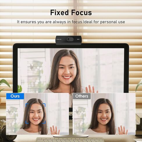 كاميرا ويب 1080 بكسل مع ميكروفون مدمج، كاميرا ويب W2N، غطاء الخصوصية، مجال رؤية 75 درجة، إلغاء الضوضاء، توصيل وتشغيل كاميرا الويب للكمبيوتر، كاميرا ويب USB للكمبيوتر الشخصي والكمبيوتر المحمول وسطح المكتب وأجهزة Mac in Kuwait