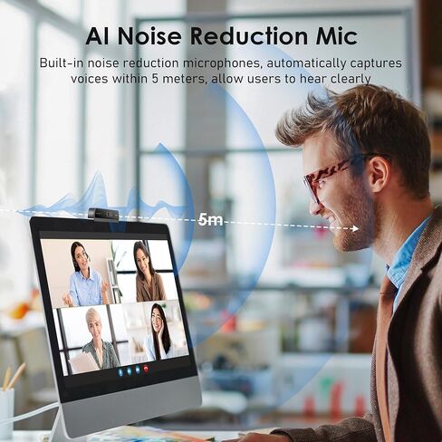 كاميرا ويب 1080 بكسل مع ميكروفون مدمج، كاميرا ويب W2N، غطاء الخصوصية، مجال رؤية 75 درجة، إلغاء الضوضاء، توصيل وتشغيل كاميرا الويب للكمبيوتر، كاميرا ويب USB للكمبيوتر الشخصي والكمبيوتر المحمول وسطح المكتب وأجهزة Mac in Kuwait