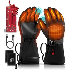 Heated Gloves for Men Women, Electric Heating Ski Gloves with 5000mAh Rechargeable Battery Pack, Waterproof Touchscreen for Skiing, Motorcycle, Hunting in Saudi Arabia