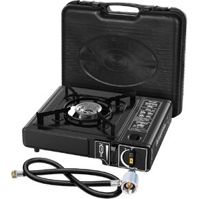 7800 BTU Dual Fuel Camp Stove, Butane or Propane Portable Stove for Camping, Lightweight Portable Camping Stove, Propane Adapter Hose and Carrying Case Included in Saudi Arabia